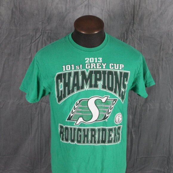 Saskatchewan Roughriders Shirt (Retro) - 2013 Grey Cup Champions - Men's Medium - Picture 3 of 7